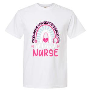 School Nurse Leopard Print Boho Rainbow Nurses Week Cute Gift Garment-Dyed Heavyweight T-Shirt