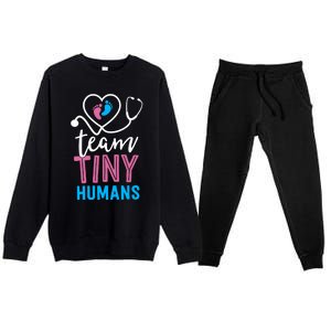 Stethoscope Nicu Labor And Delivery Nurse Team Tiny Hu Gift Premium Crewneck Sweatsuit Set