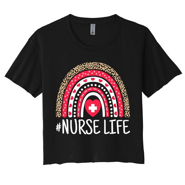 School Nurse Life Nurses Week Rainbow Women Nurses Day Crop Top