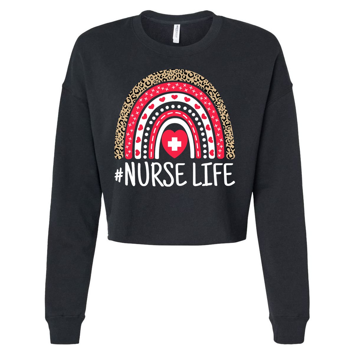 School Nurse Life Nurses Week Rainbow Women Nurses Day Cropped Pullover Crew