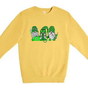 Stethoscope Nurse Life Irish Gnomes Nurse St. Patricks Day Premium Crewneck Sweatshirt