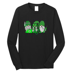 Stethoscope Nurse Life Irish Gnomes Nurse St. Patricks Day Long Sleeve Shirt