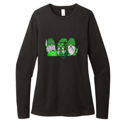 Stethoscope Nurse Life Irish Gnomes Nurse St. Patricks Day Womens CVC Long Sleeve Shirt