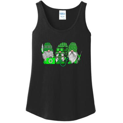 Stethoscope Nurse Life Irish Gnomes Nurse St. Patricks Day Ladies Essential Tank