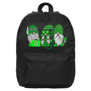 Stethoscope Nurse Life Irish Gnomes Nurse St. Patricks Day 16 in Basic Backpack