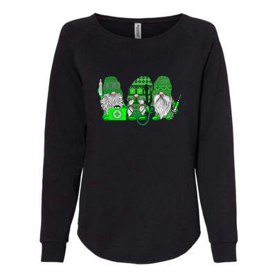 Stethoscope Nurse Life Irish Gnomes Nurse St. Patricks Day Womens California Wash Sweatshirt