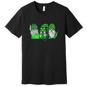 Stethoscope Nurse Life Irish Gnomes Nurse St. Patricks Day Premium T-Shirt