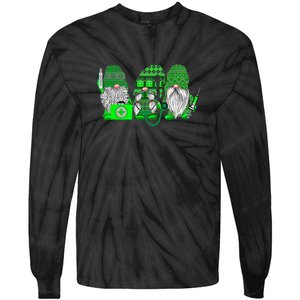 Stethoscope Nurse Life Irish Gnomes Nurse St. Patricks Day Tie-Dye Long Sleeve Shirt