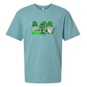 Stethoscope Nurse Life Irish Gnomes Nurse St. Patricks Day Sueded Cloud Jersey T-Shirt