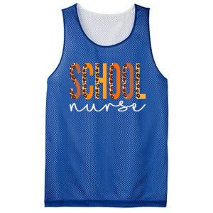 School Nurse Leopard Squad Cute Fall Autumn Thanksgiving Gift Mesh Reversible Basketball Jersey Tank