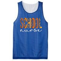 School Nurse Leopard Squad Cute Fall Autumn Thanksgiving Gift Mesh Reversible Basketball Jersey Tank