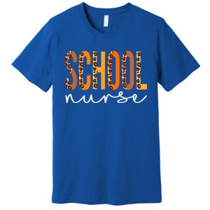 School Nurse Leopard Squad Cute Fall Autumn Thanksgiving Gift Premium T-Shirt