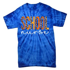 School Nurse Leopard Squad Cute Fall Autumn Thanksgiving Gift Tie-Dye T-Shirt