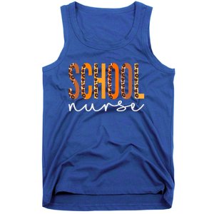 School Nurse Leopard Squad Cute Fall Autumn Thanksgiving Gift Tank Top