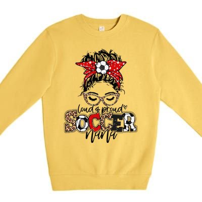 Soccer Nana Leopard Loud And Proud Soccer Nana Premium Crewneck Sweatshirt