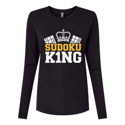 Sudoku Number Logic Puzzle vintage King Puzzler Womens Cotton Relaxed Long Sleeve T-Shirt