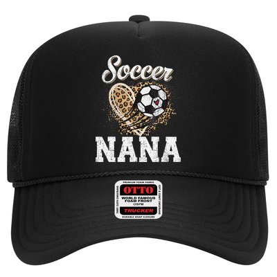 Soccer Nana Leopard Heart Proud Nana Sport Lover Funny Hat