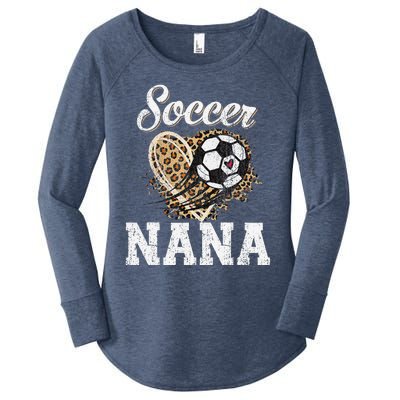 Soccer Nana Leopard Heart Proud Nana Sport Lover Funny Women's Perfect Tri Tunic Long Sleeve Shirt