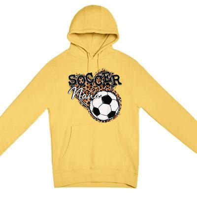 Soccer Nana Leopard Mother's Day Premium Pullover Hoodie