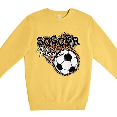 Soccer Nana Leopard Mother's Day Premium Crewneck Sweatshirt