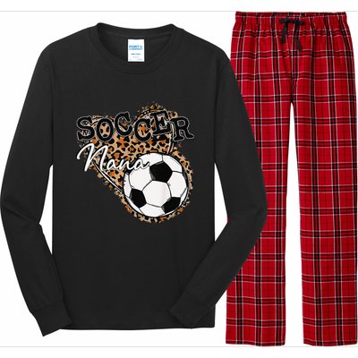 Soccer Nana Leopard Mother's Day Long Sleeve Pajama Set