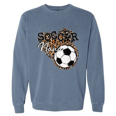 Soccer Nana Leopard Mother's Day Garment-Dyed Sweatshirt