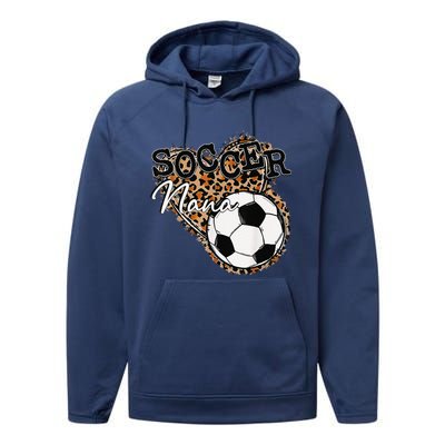 Soccer Nana Leopard Mother's Day Performance Fleece Hoodie