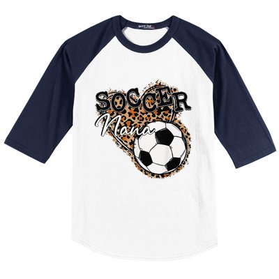 Soccer Nana Leopard Mother's Day Baseball Sleeve Shirt