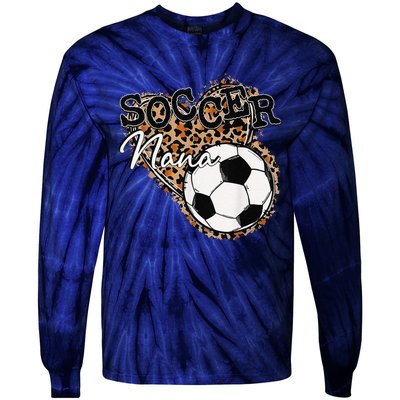 Soccer Nana Leopard Mother's Day Tie-Dye Long Sleeve Shirt