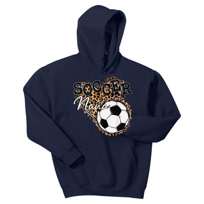 Soccer Nana Leopard Mother's Day Kids Hoodie