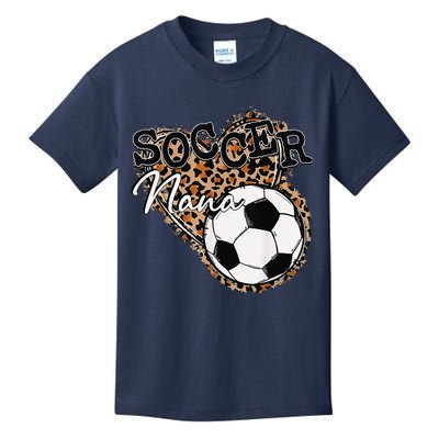 Soccer Nana Leopard Mother's Day Kids T-Shirt