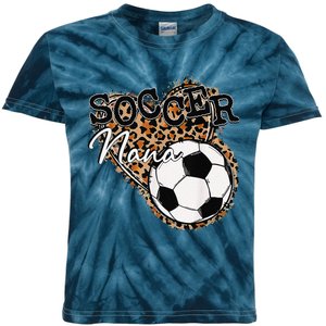 Soccer Nana Leopard Mother's Day Kids Tie-Dye T-Shirt