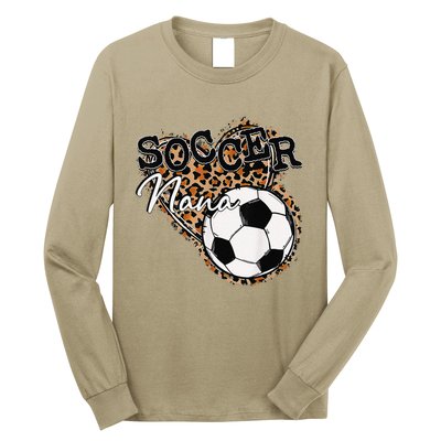 Soccer Nana Leopard Mother's Day Long Sleeve Shirt