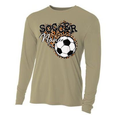 Soccer Nana Leopard Mother's Day Cooling Performance Long Sleeve Crew