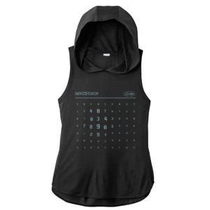 Scary Numbers Lumon Macrodata Refinement Severance TV Ladies PosiCharge Tri-Blend Wicking Draft Hoodie Tank