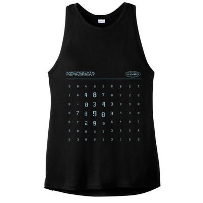Scary Numbers Lumon Macrodata Refinement Ladies PosiCharge Tri-Blend Wicking Tank