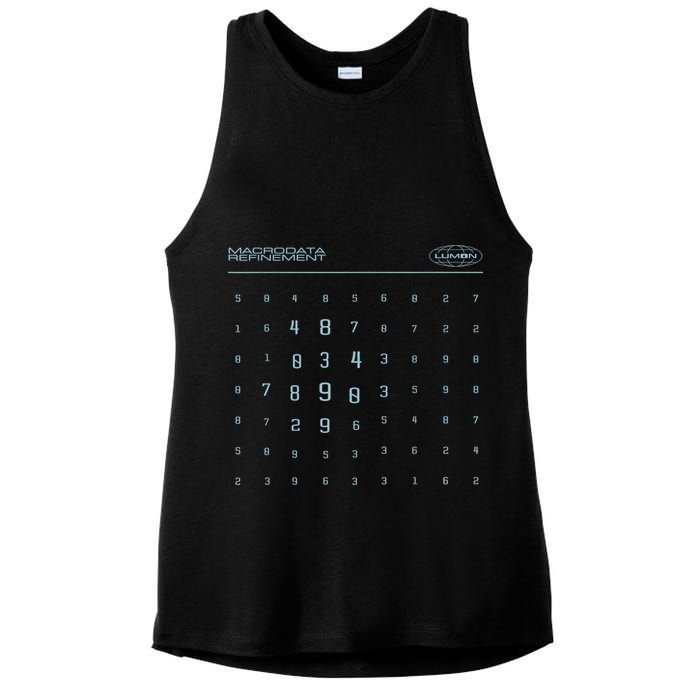 Scary Numbers Lumon Macrodata Refinement Ladies PosiCharge Tri-Blend Wicking Tank