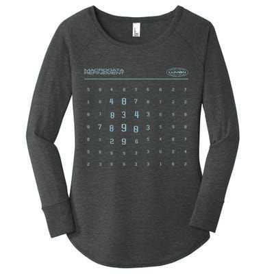 Scary Numbers Lumon Macrodata Refinement Women's Perfect Tri Tunic Long Sleeve Shirt