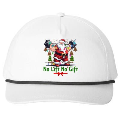 Santa No Lift No Gift Merry Liftmas Christmas Gymer Snapback Five-Panel Rope Hat