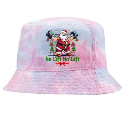 Santa No Lift No Gift Merry Liftmas Christmas Gymer Tie-Dyed Bucket Hat