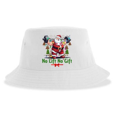 Santa No Lift No Gift Merry Liftmas Christmas Gymer Sustainable Bucket Hat