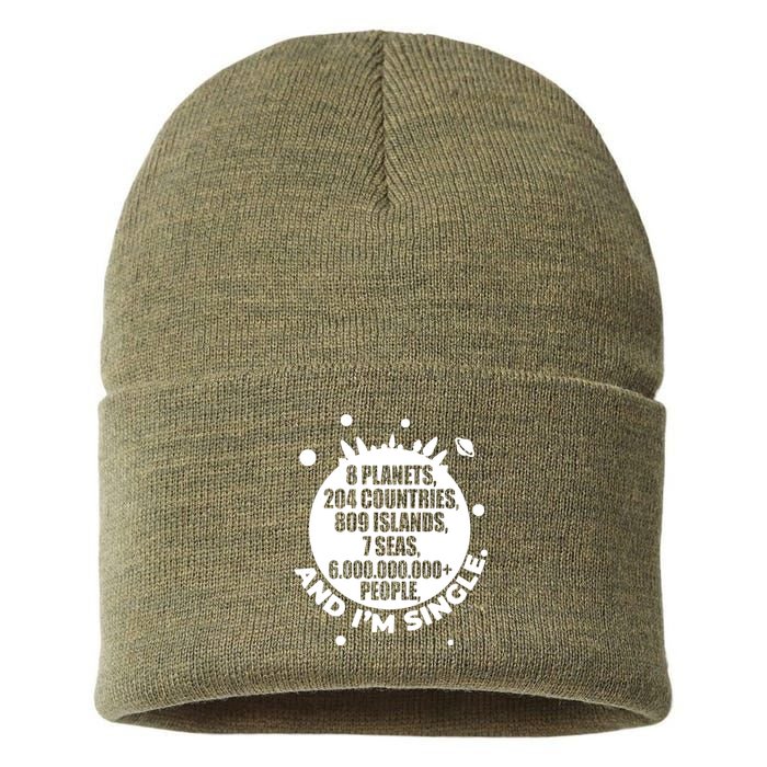 Slogan Novelty Ladies Humour 6+ Billion People Sustainable Knit Beanie