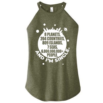 Slogan Novelty Ladies Humour 6+ Billion People Women’s Perfect Tri Rocker Tank