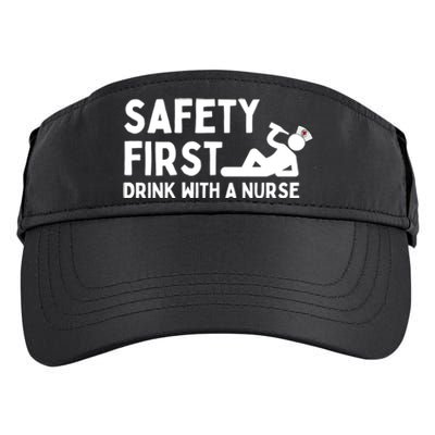 Sarcastic Nurse Life Safety First With A Nurse Nursing Gift Adult Drive Performance Visor