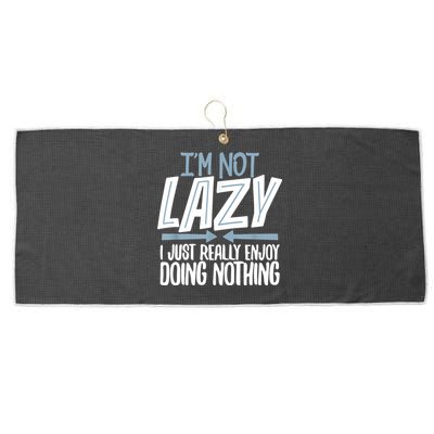 Sarcastic Not Lazy Tee, Funny Lazy Person Large Microfiber Waffle Golf Towel