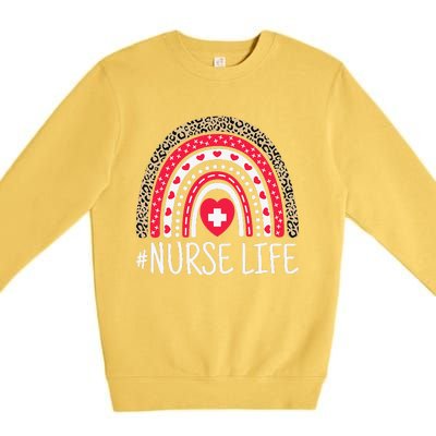 School Nurse Life Nurses Week Rainbow Women Nurses Day Nurse Premium Crewneck Sweatshirt