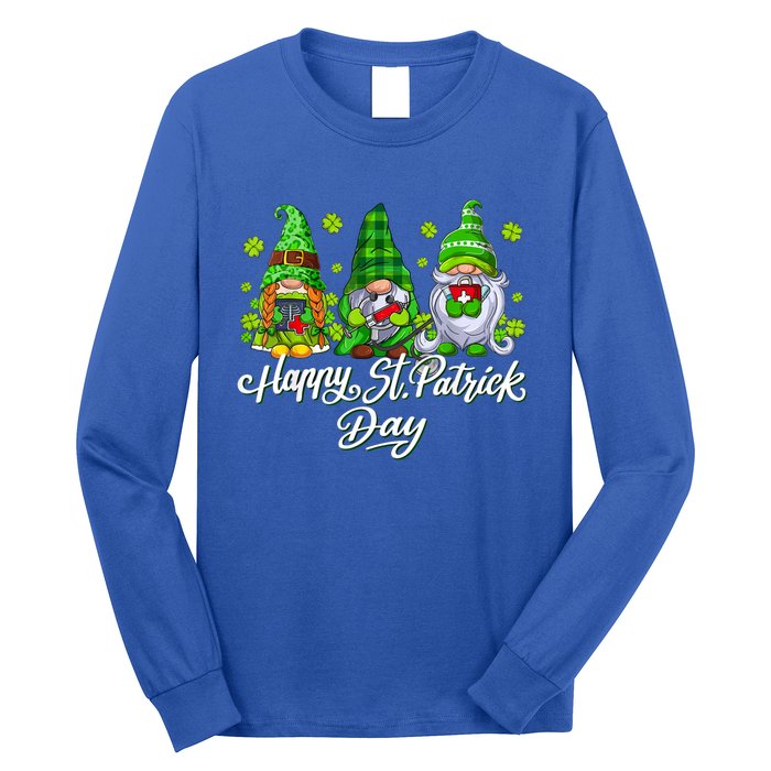 Stethoscope Nurse Life Irish Gnomes Nurse St Patricks Day Gift Long Sleeve Shirt