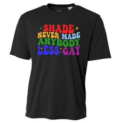 Shade Never Made Anybody Less Gay LGBTQ Rainbow Pride Cooling Performance Crew T-Shirt