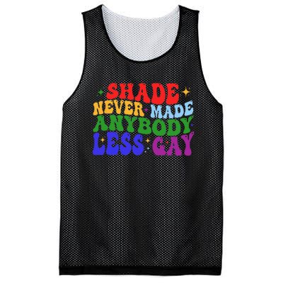 Shade Never Made Anybody Less Gay LGBTQ Rainbow Pride Mesh Reversible Basketball Jersey Tank