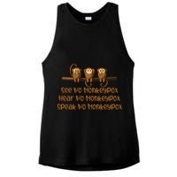 See NO Monkeypox, Hear NO Monkeypox, Speak NO Monkeypox Ladies PosiCharge Tri-Blend Wicking Tank